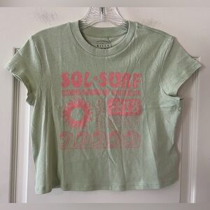 Billabong Sol-Surf Pale Green Graphic Tee Juniors size Large